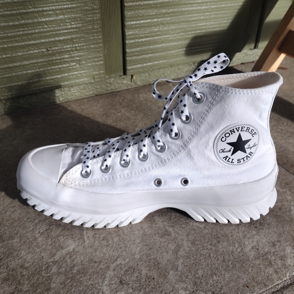 Converse All Star Hi Top White Unisex Size (USM 7.5 USW 9.5) Lugged Sneakers
